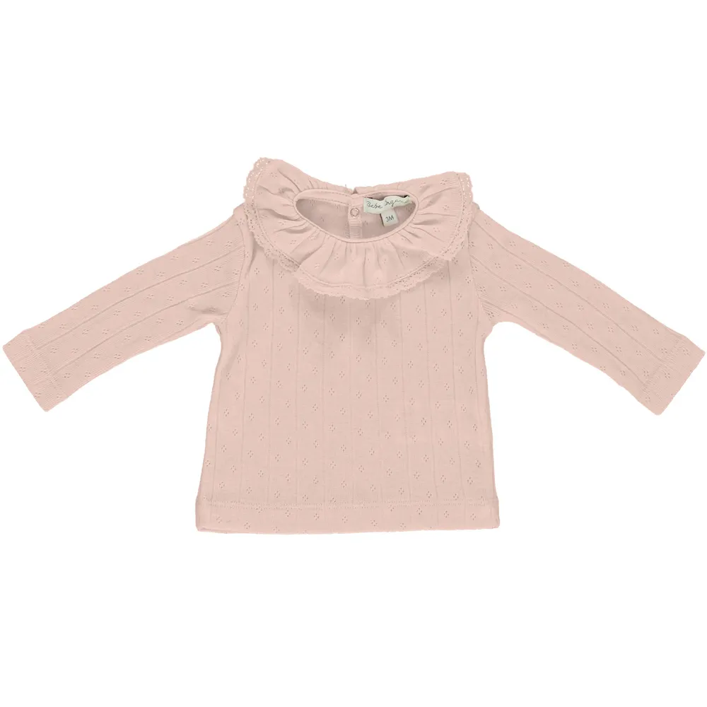 BEBE ORGANIC DUSTY ROSE LACE SET WITH BONNET