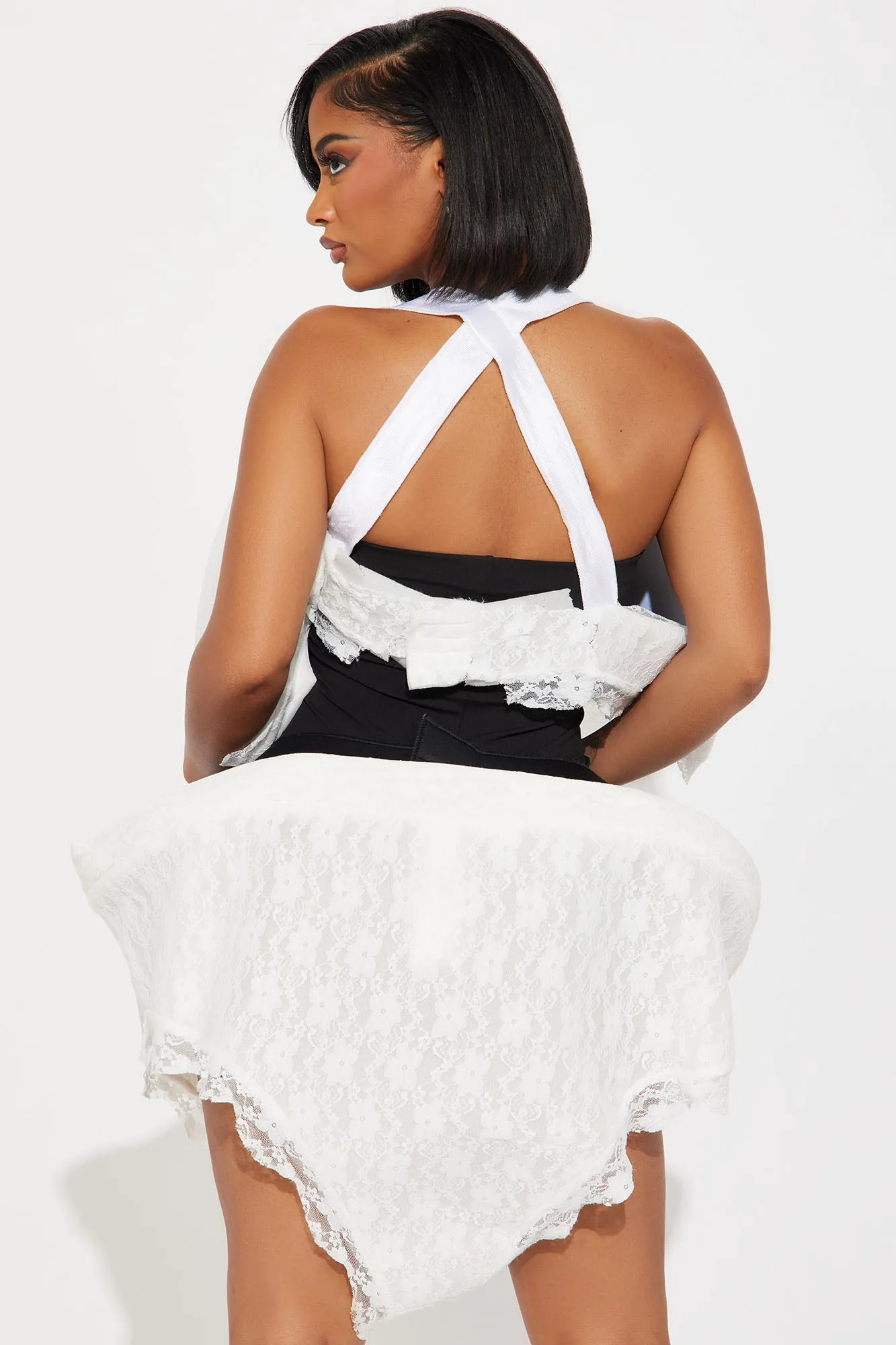 Big Bra & Panty 2 Piece Costume Set - White