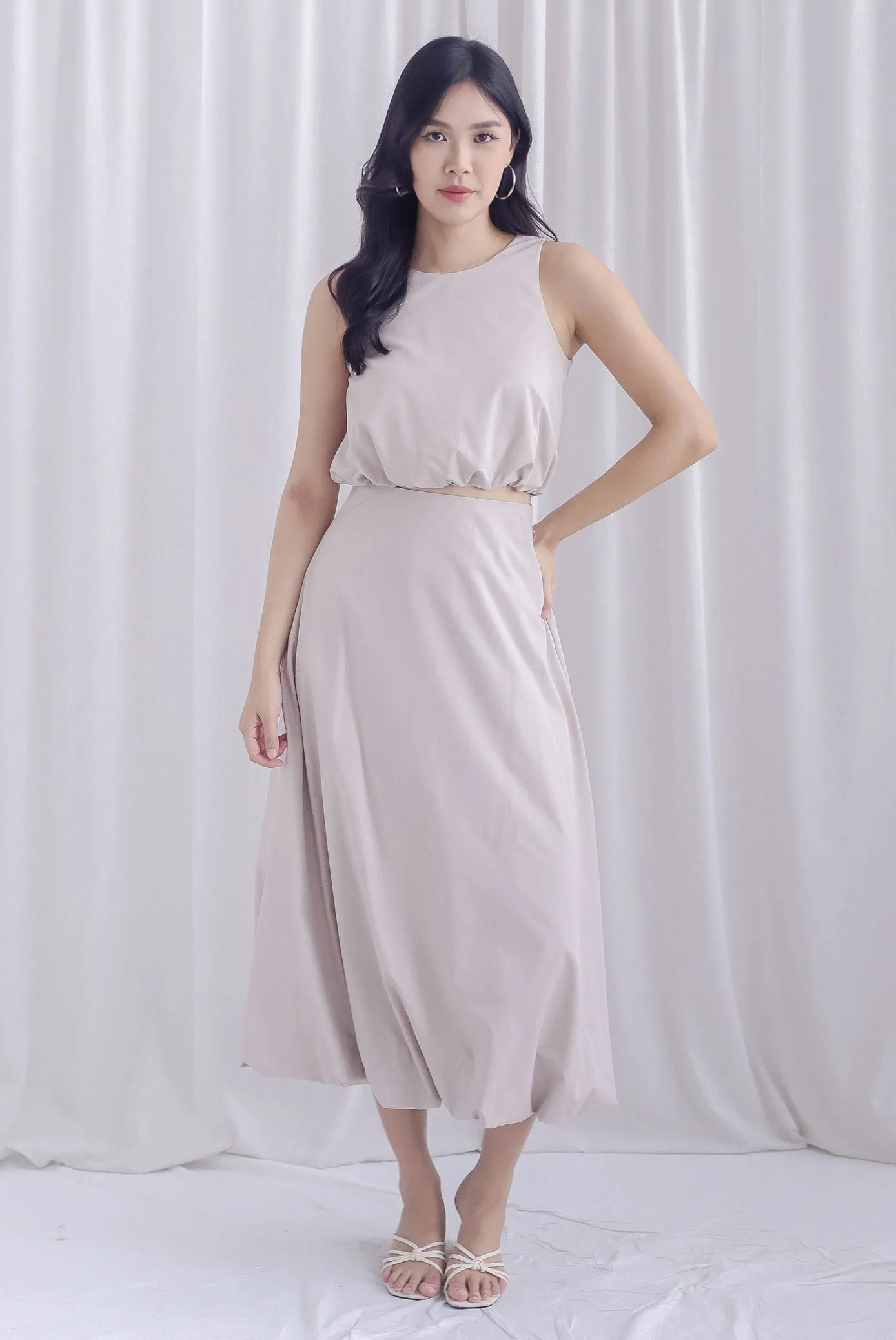 Ember Balloon Maxi Skirt In Ecru