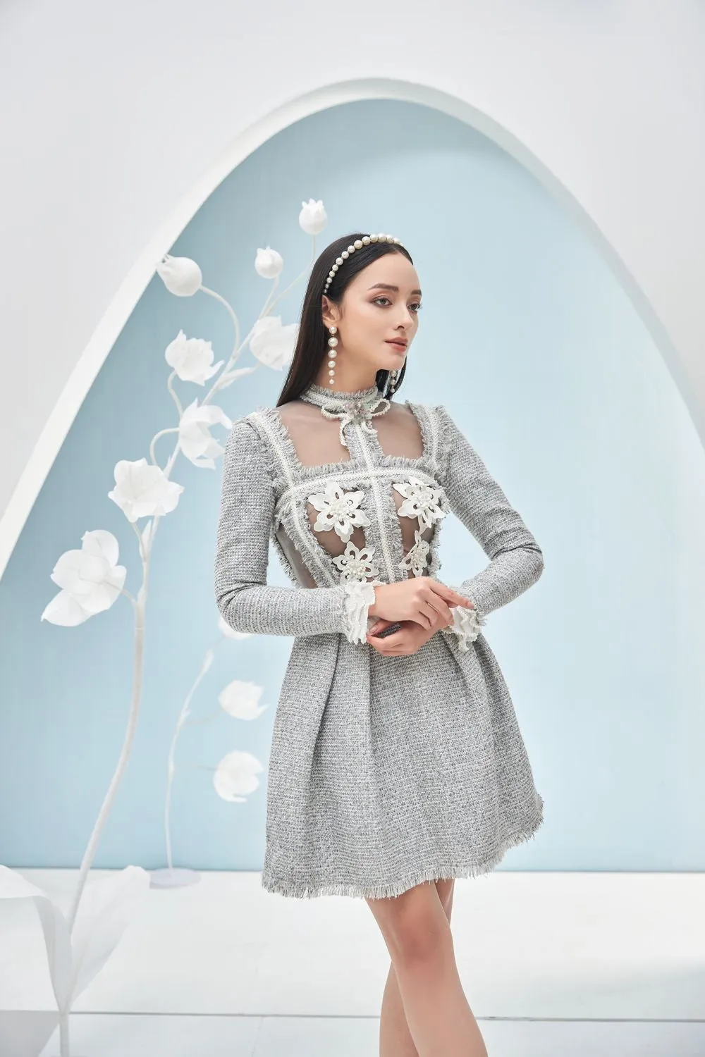 Esther Fringed Neck Dress