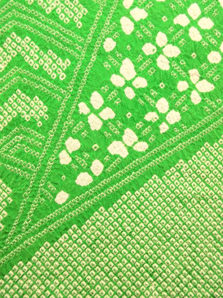 Haori Jacket Green Hand-stitched Shibori #115