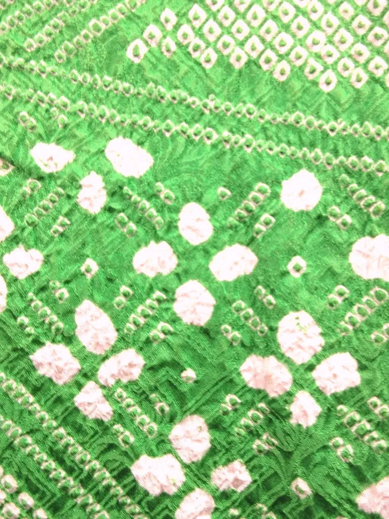 Haori Jacket Green Hand-stitched Shibori #115
