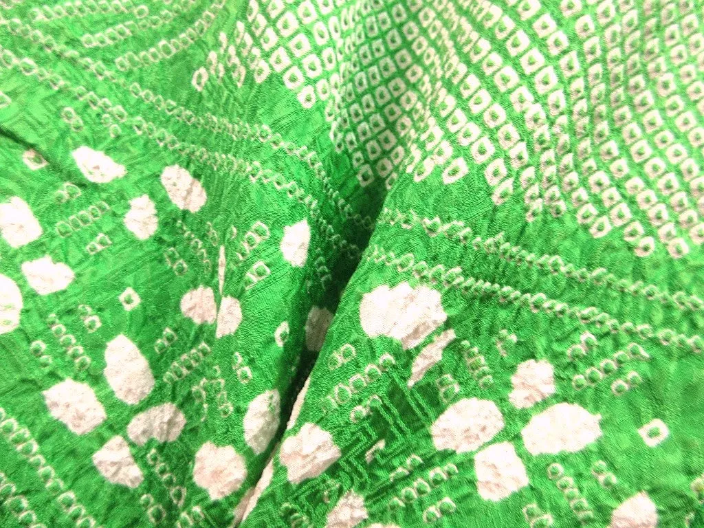 Haori Jacket Green Hand-stitched Shibori #115
