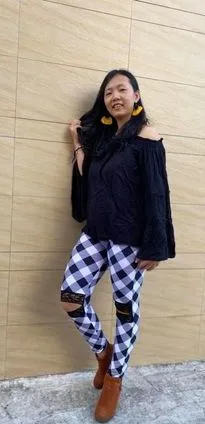 Lace Ankle Leggings, Plaid