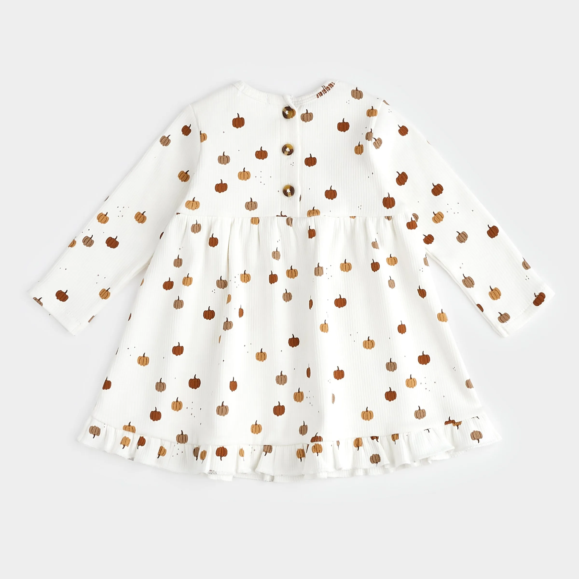 Pumpkin Print Modal Rib Dress Set