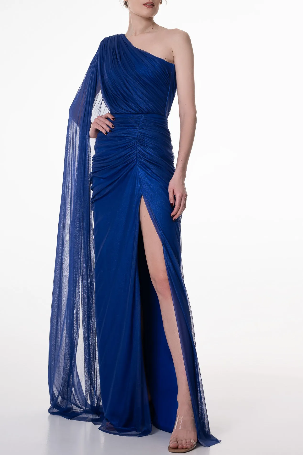 Zeisha Royal Blue Silk Tulle Dress